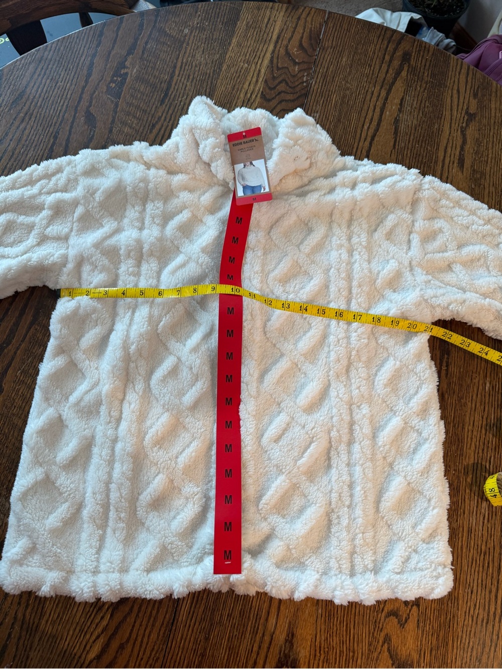 NWT Eddie Bauer Cable Fleece Pullover - Picture 2 of 6
